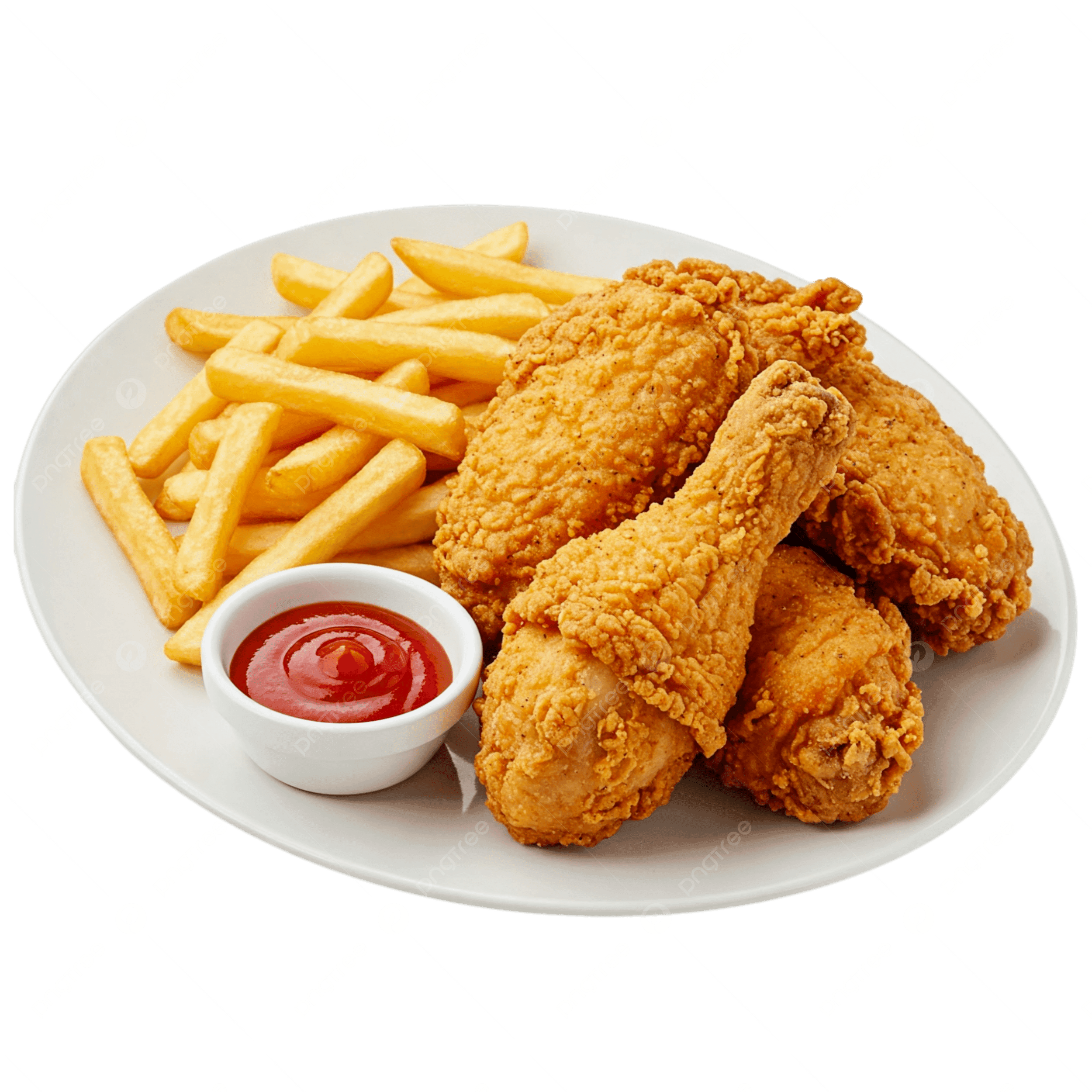 Muslo y cuarto con papas